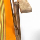 Vintage orange folding garden chair / beach chair