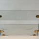 Three-Panel Folding Fire Screen with Clear Glass and Brass Hinges Ova