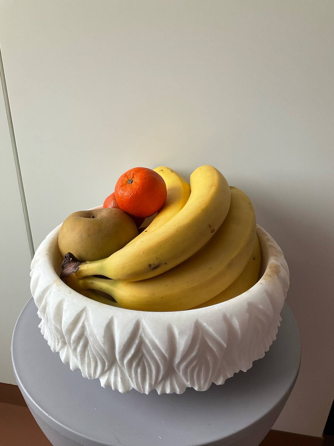 Antique stone fruit bowl