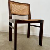 Lot 4 wooden and cane chairs Baumann design symphony model 70s vintage