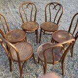 Lot Series of 6 art nouveau bentwood bistro chairs