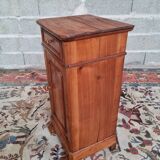Blond solid cherry and veneer bedside table, Louis Philippe, period X.