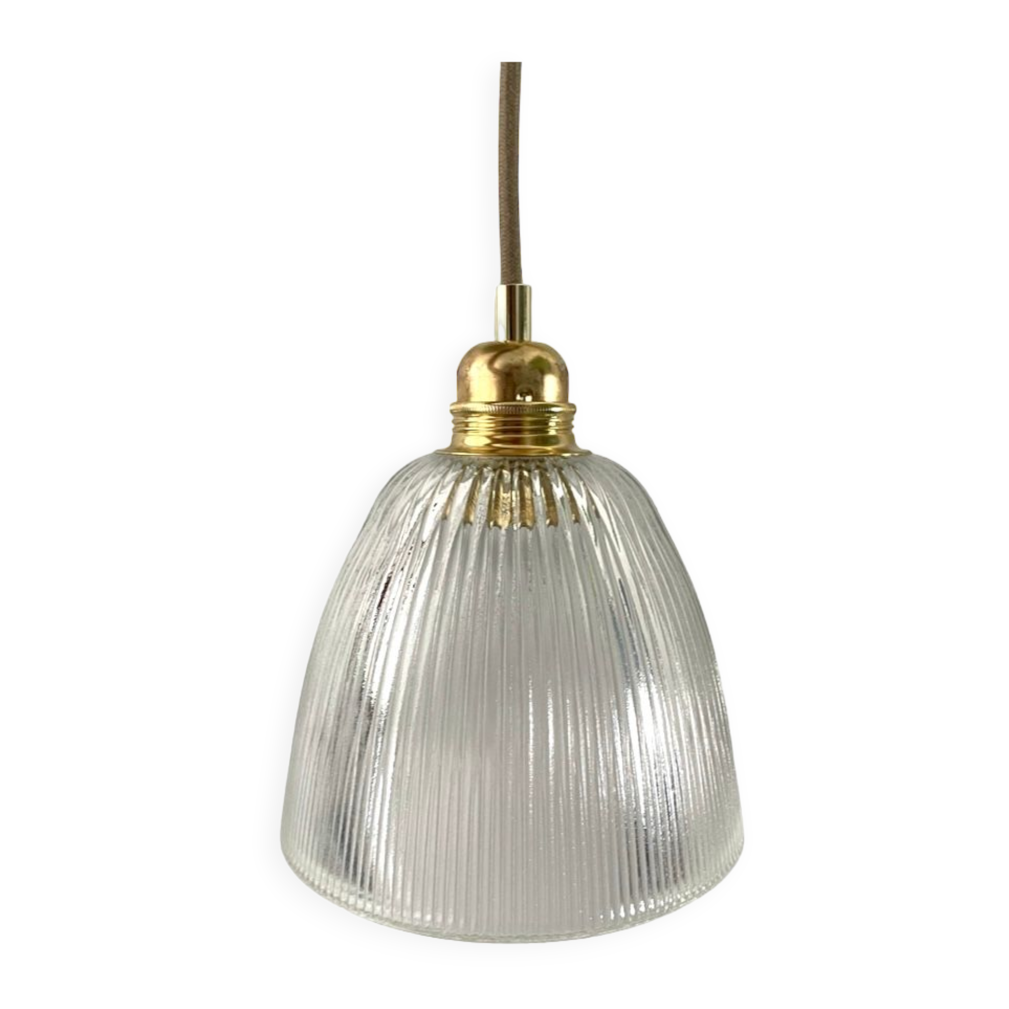 Vintage holophane glass pendant lamp