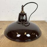 Industrial Brown Enamel Factory Pendant Lamp , 1960s