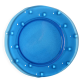Vintage Cobalt Blue Glass Platter: Mid-Century Centerpiece, Borgonovo Italy