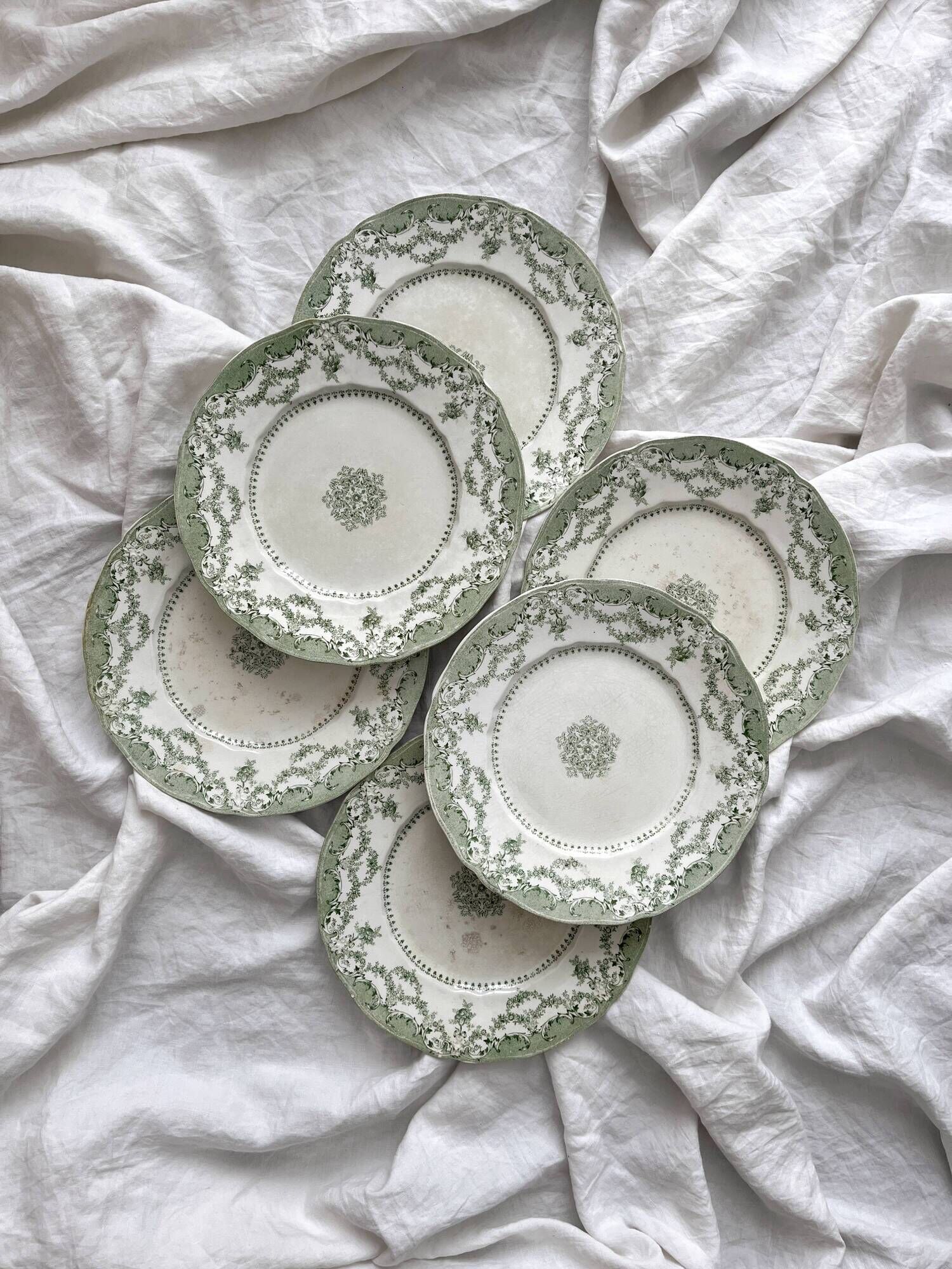 6 Ridgway Staffordshire "Como" English Ironstone Dinner Plates