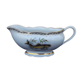 Saucière en porcelaine de Chauvigny motif poisson