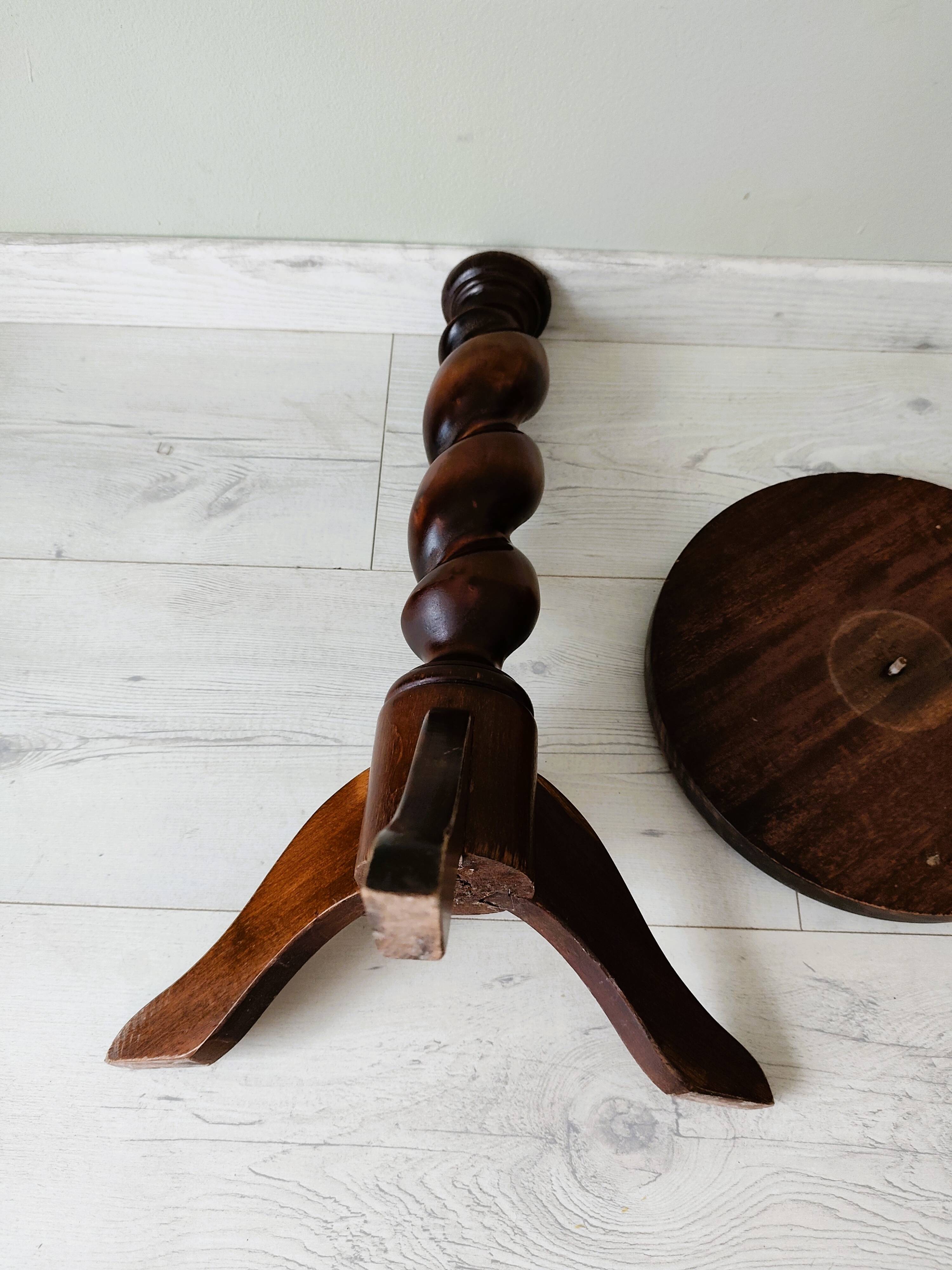 Antique turned leg side table