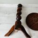 Antique turned leg side table