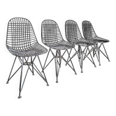 Set of 4 Eames wire chairs