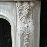 Remarkable Louis XV Style Fireplace In White Carrara Marble Circa 1880