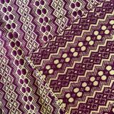 Vintage Romanian carpet brown design on yellow background 217x146cm