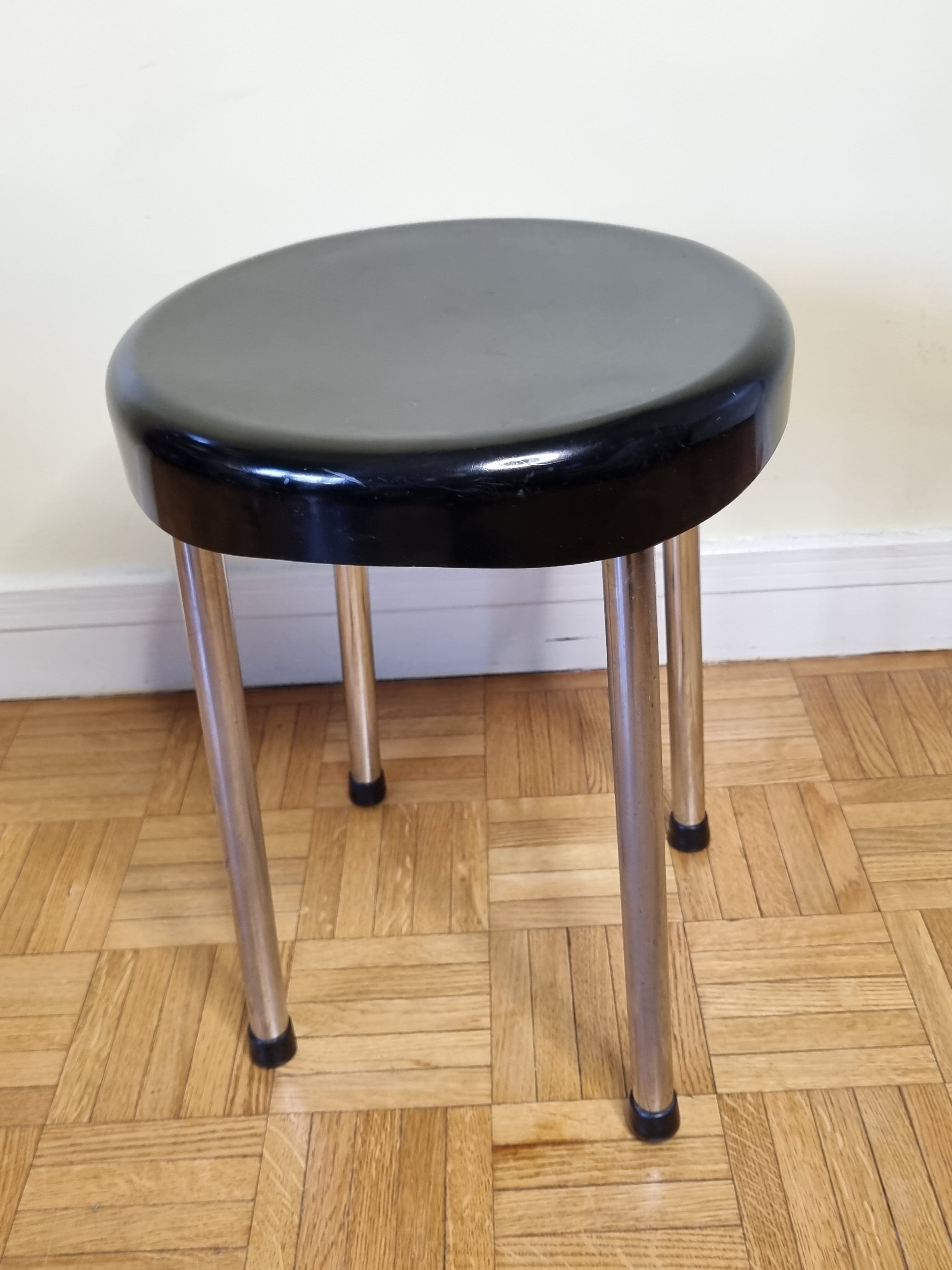 Black bakelite stool, 50s-60s