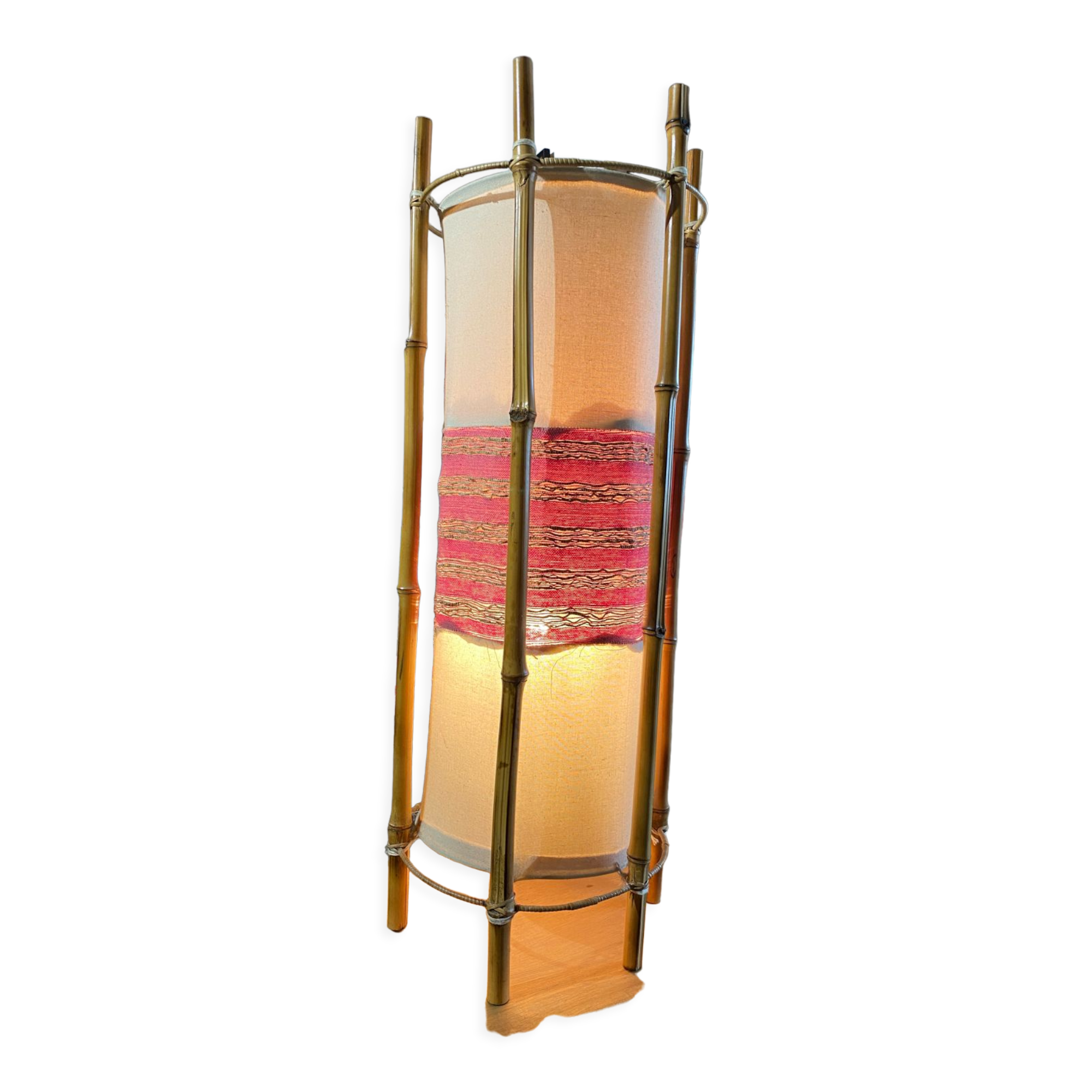 Lampe bambou vintage année 60
