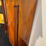 Biedermeier Armoire, Walnut Veneer, Full Columns, Austria/Vienna around 1825