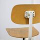 Vintage White & Wooden Swivel Office Chair, 70s