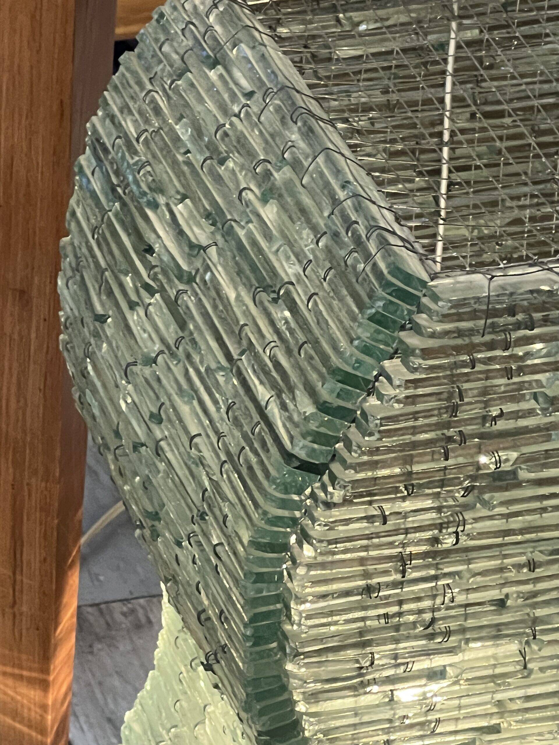 Danny lane (attributed) beautiful large glass plate lamp from the 1980s