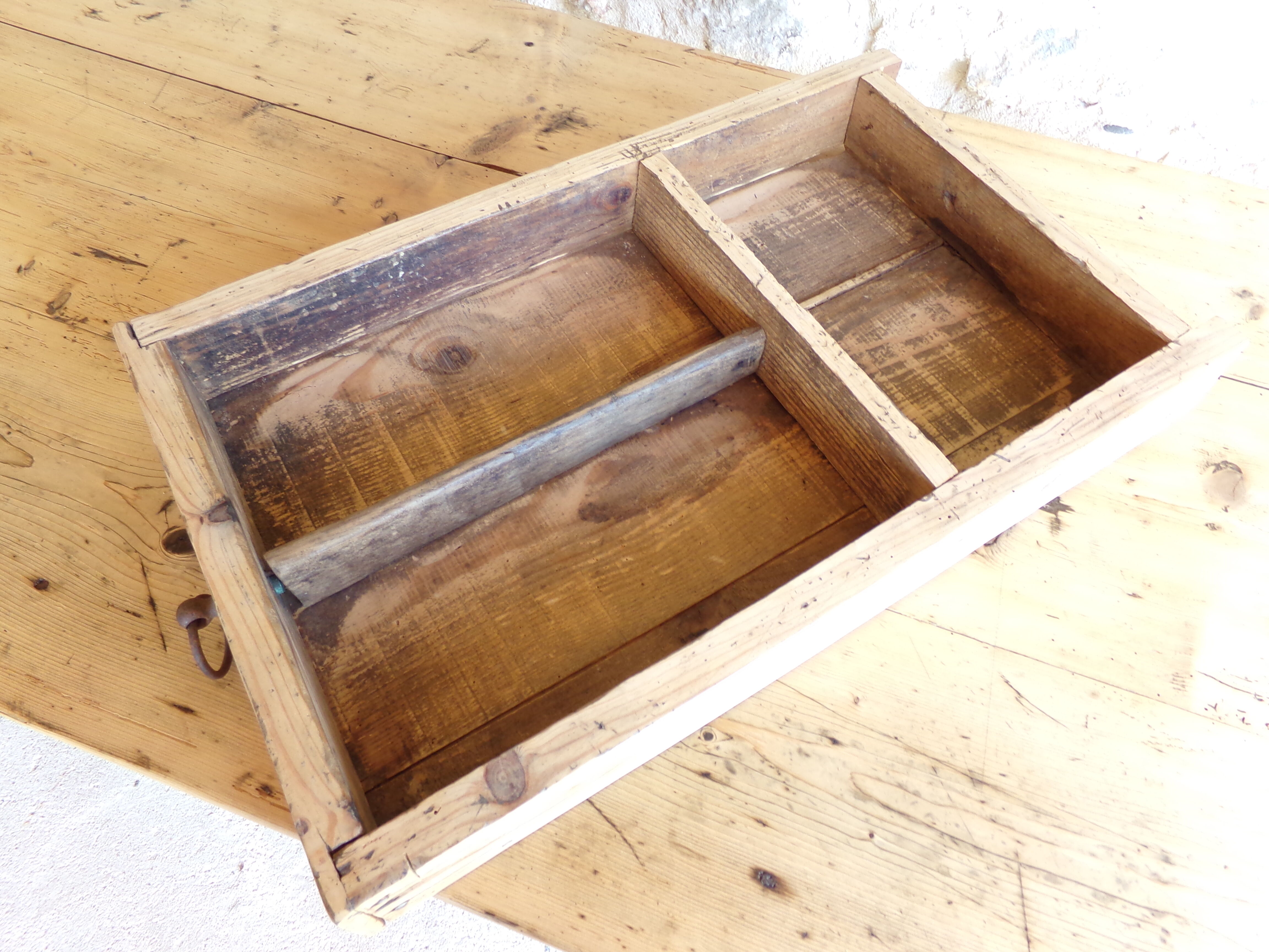 Farmhouse table in raw wood