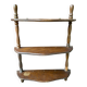 Étagère murale en bois tourné des années 50