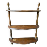 Étagère murale en bois tourné des années 50