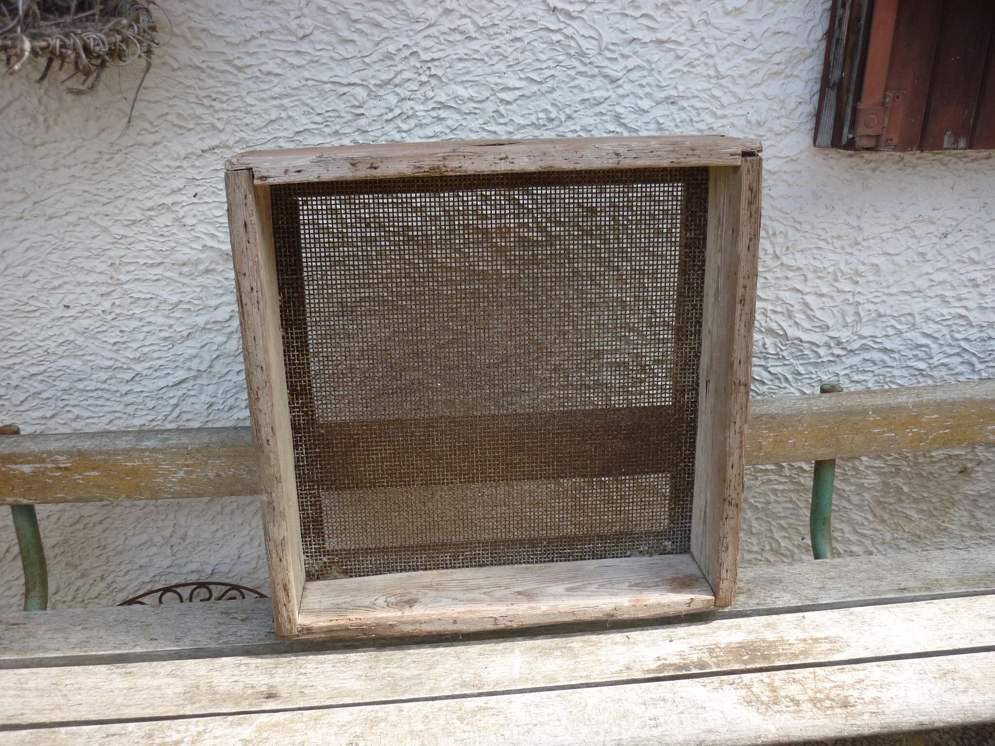 Old wooden mason sieve