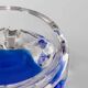 Cendrier en verre de Murano vintage : verre clair avec une bulle bleu cobalt, design italien des années 50.