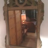 Louis XVI period mirror in patinated wood - 84x51cm