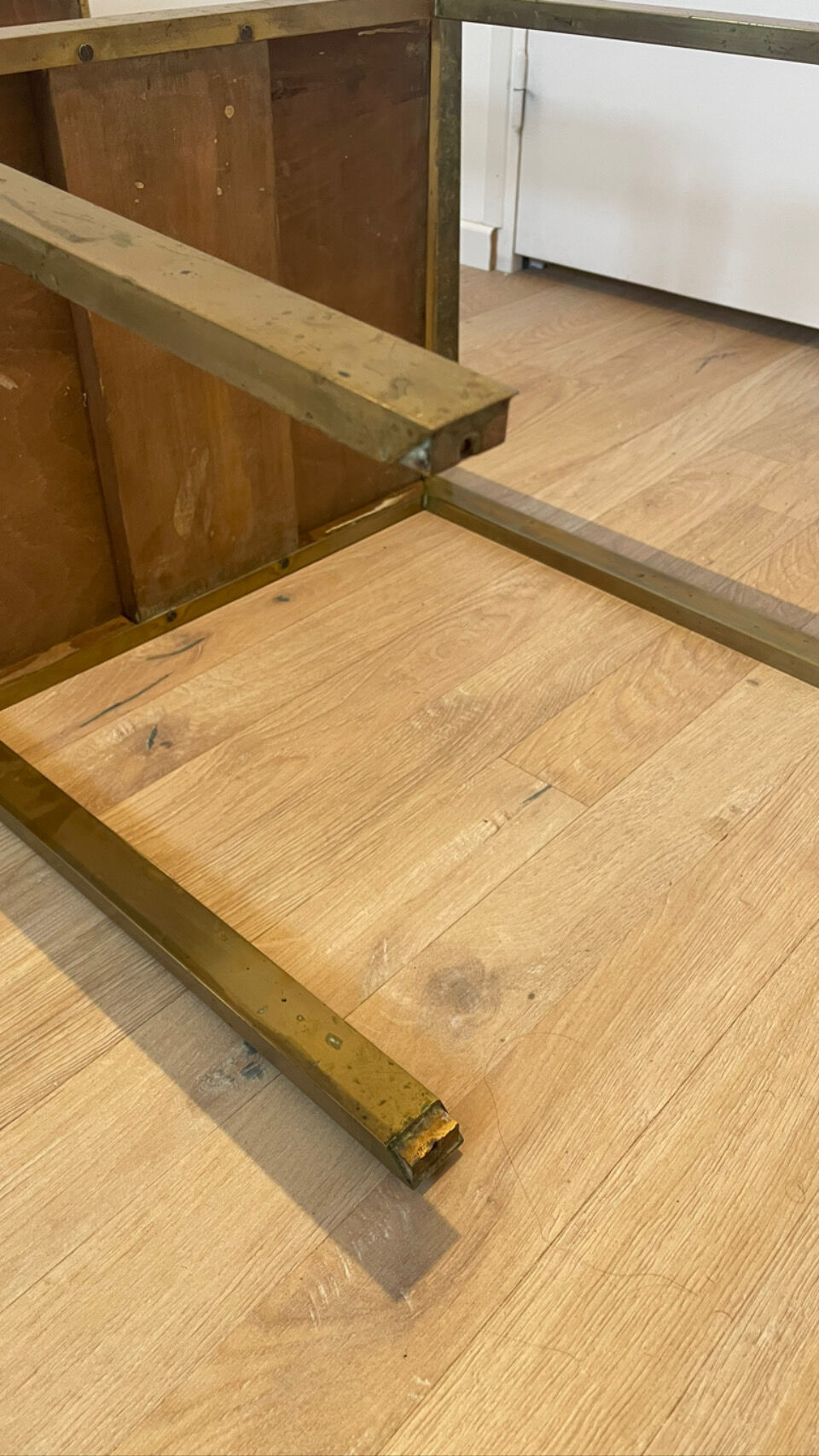 3 nesting tables art deco gilded Jacques Adnet