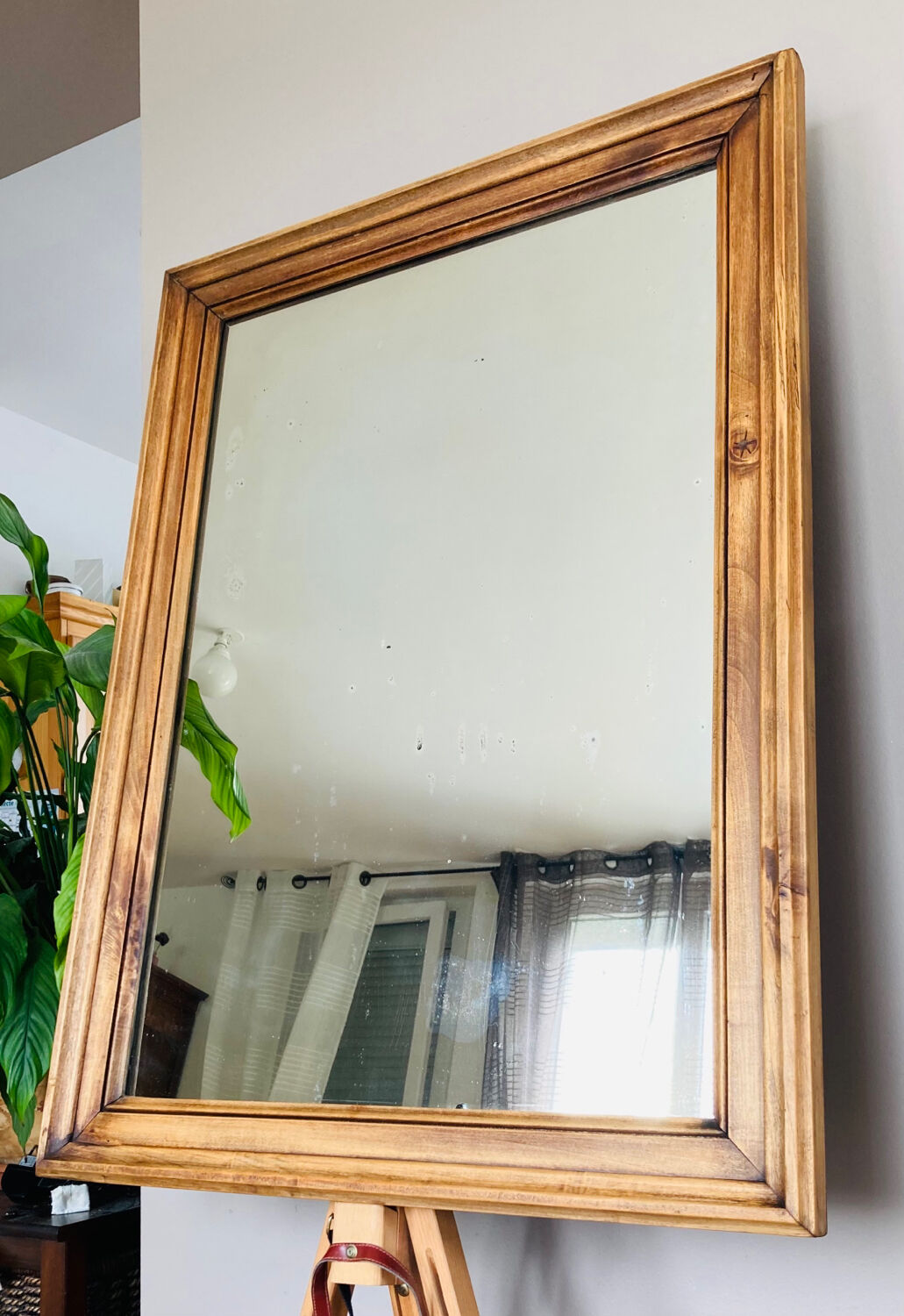 Large 19th century wall mirror in solid wood (available)