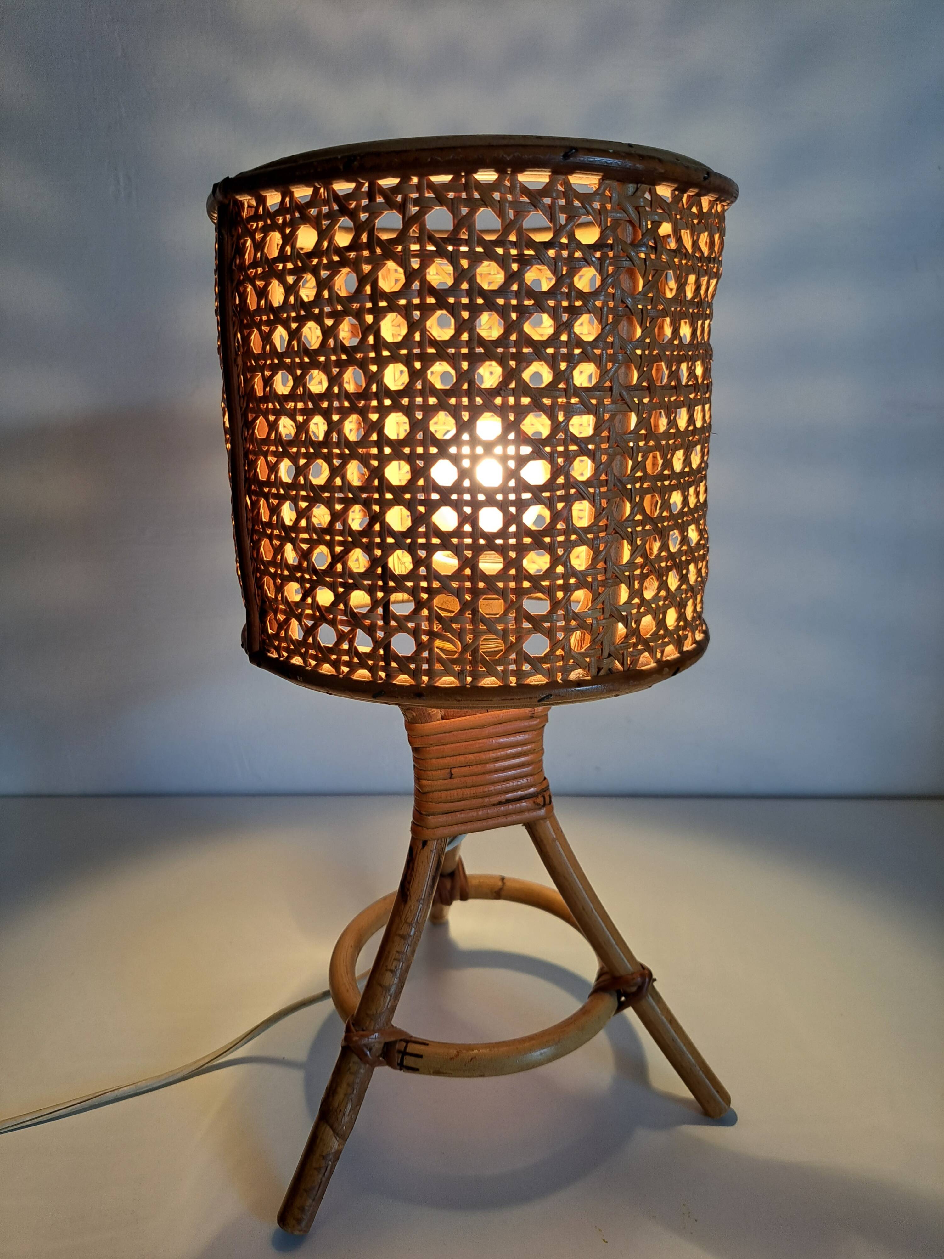 Bamboo bedside lamp and canning