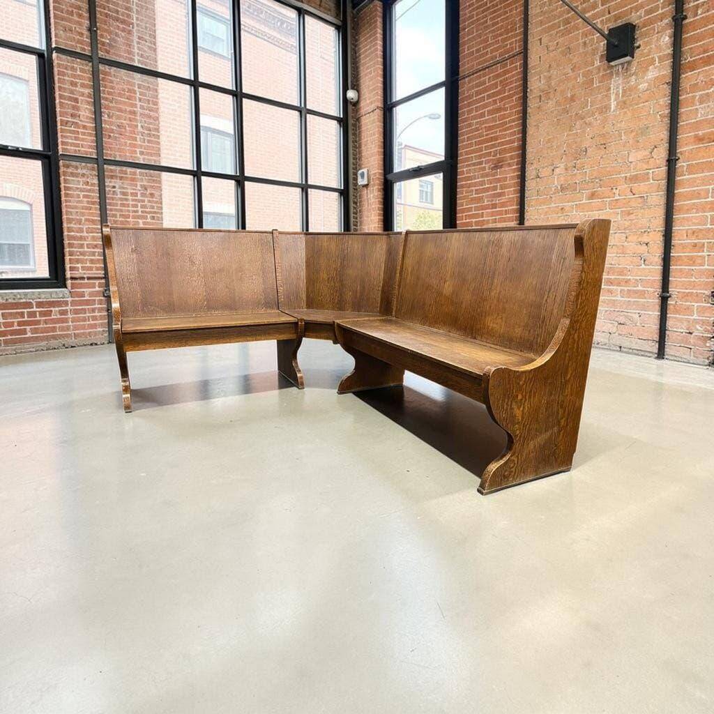 Vintage wooden corner bench