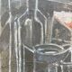 Painting modern still life painting with cubist bottle XXth