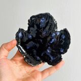 Vide-poche artisanal en céramique noire émaillée