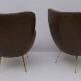 Pair of Mid-century Modern Italian Design Armchairs, 1950s