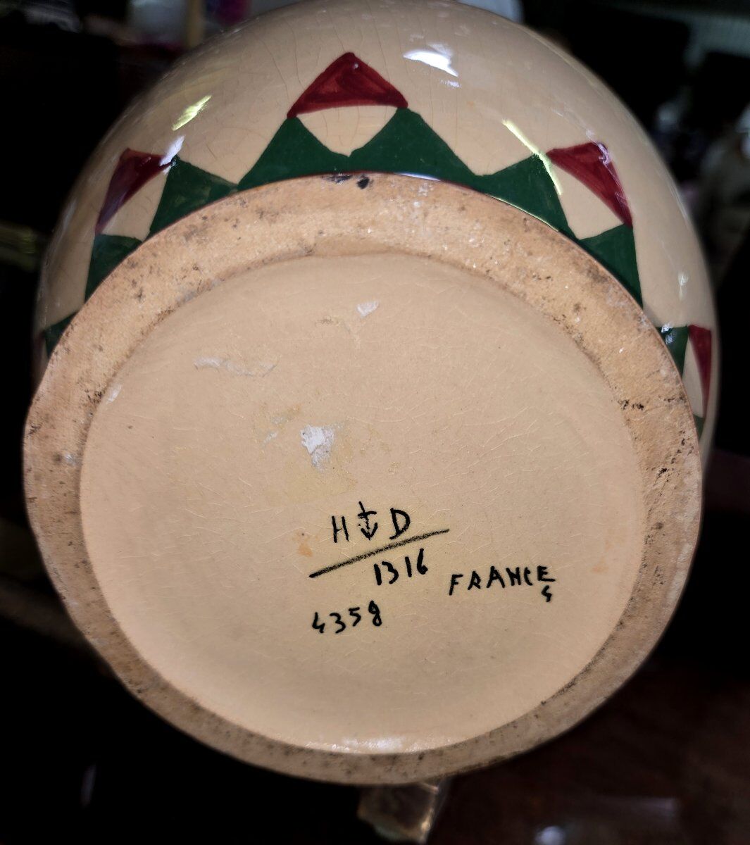 Desvres by Henri Delcourt: pair of signed Art Deco vases.