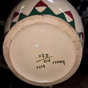 Desvres by Henri Delcourt: pair of signed Art Deco vases.