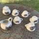 Coffee or tea service, earthenware with rustic motif, Keralux, Boch