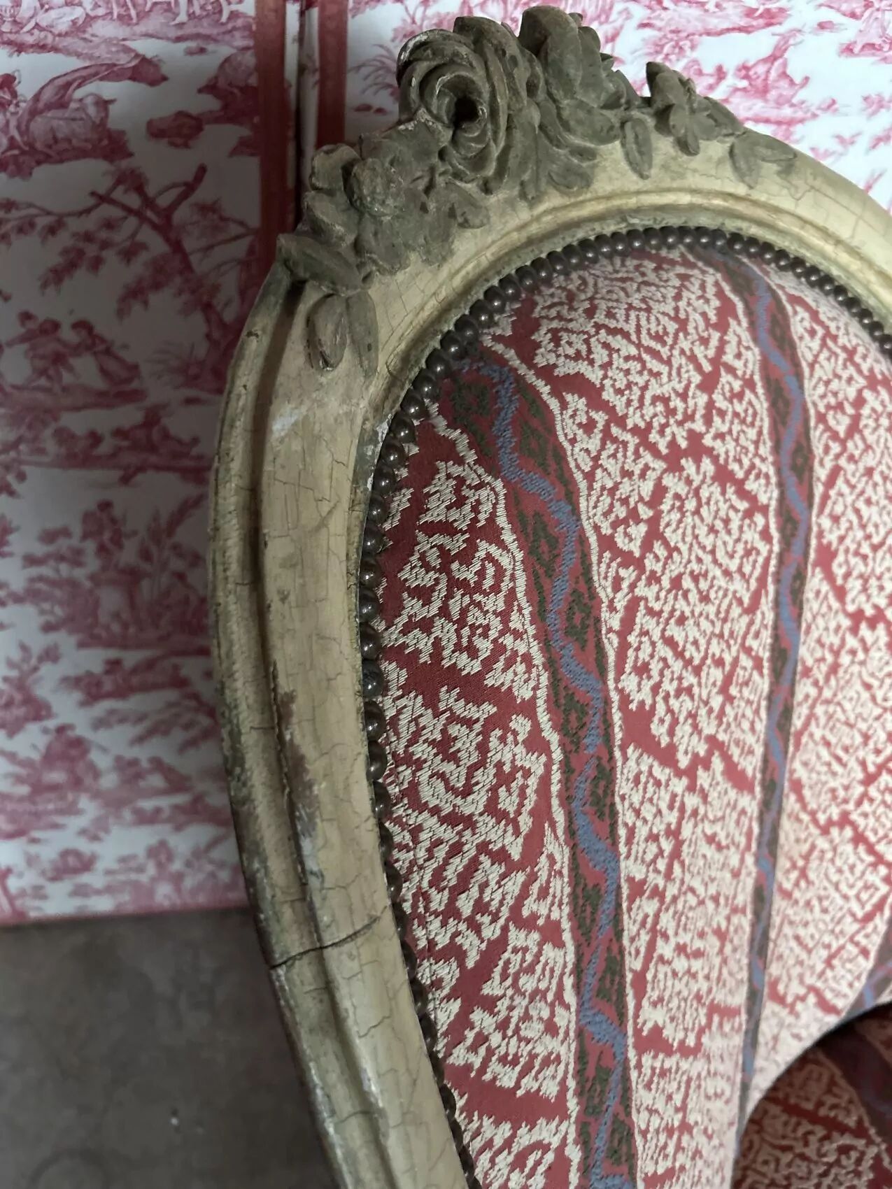 Antique Louis XV style bench – Napoleonic III period – 110 cm