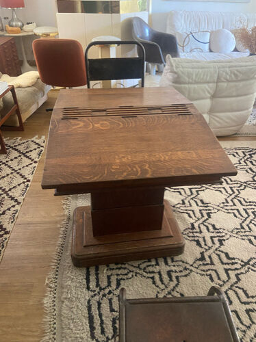 Double art deco oak desk