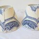 Set of 2 clip lampshades in blue toile de Jouy.