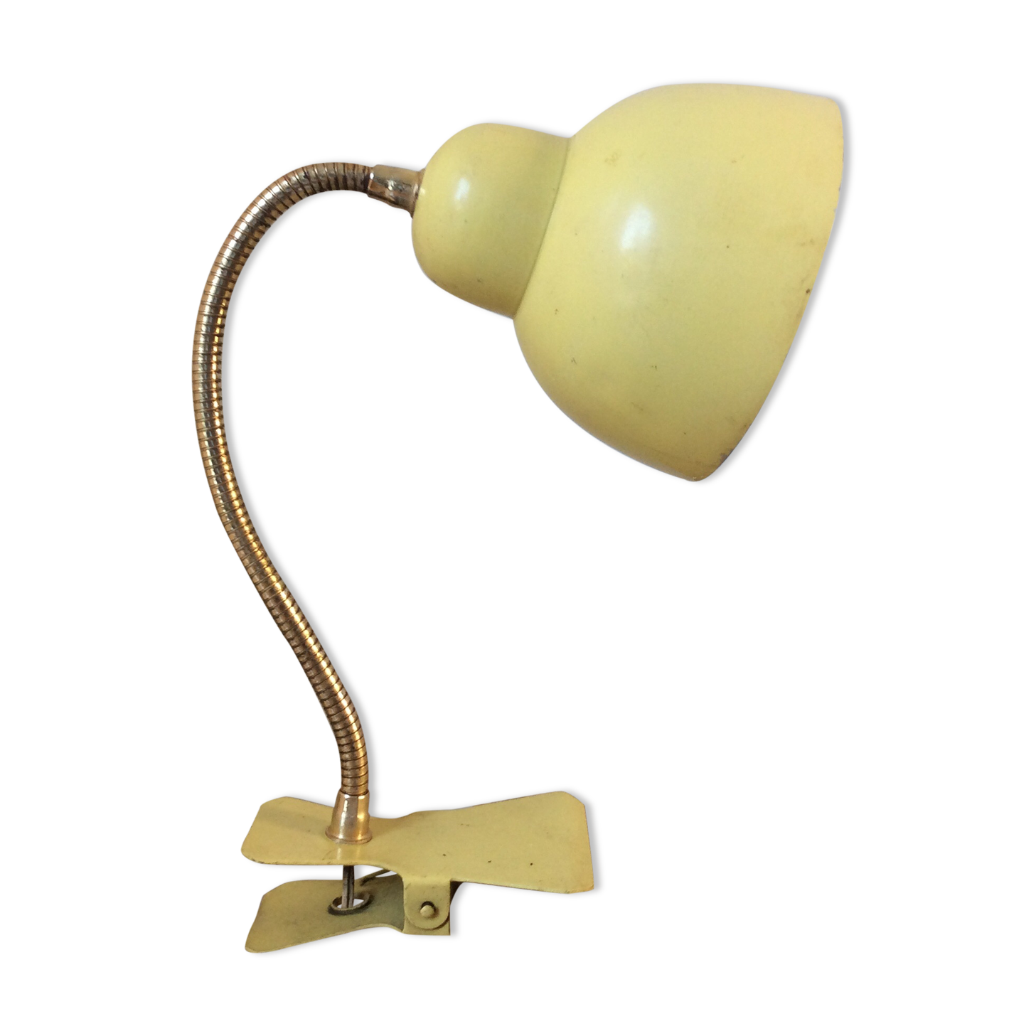 Lampe pince vintage jaune