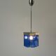 Art Deco ceiling light in blue glass and chrome, 1950s, Italy