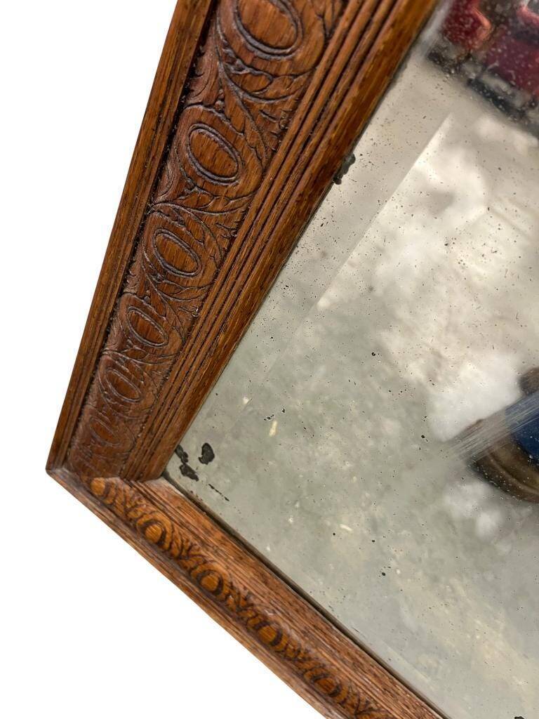 Vintage wooden wall mirror