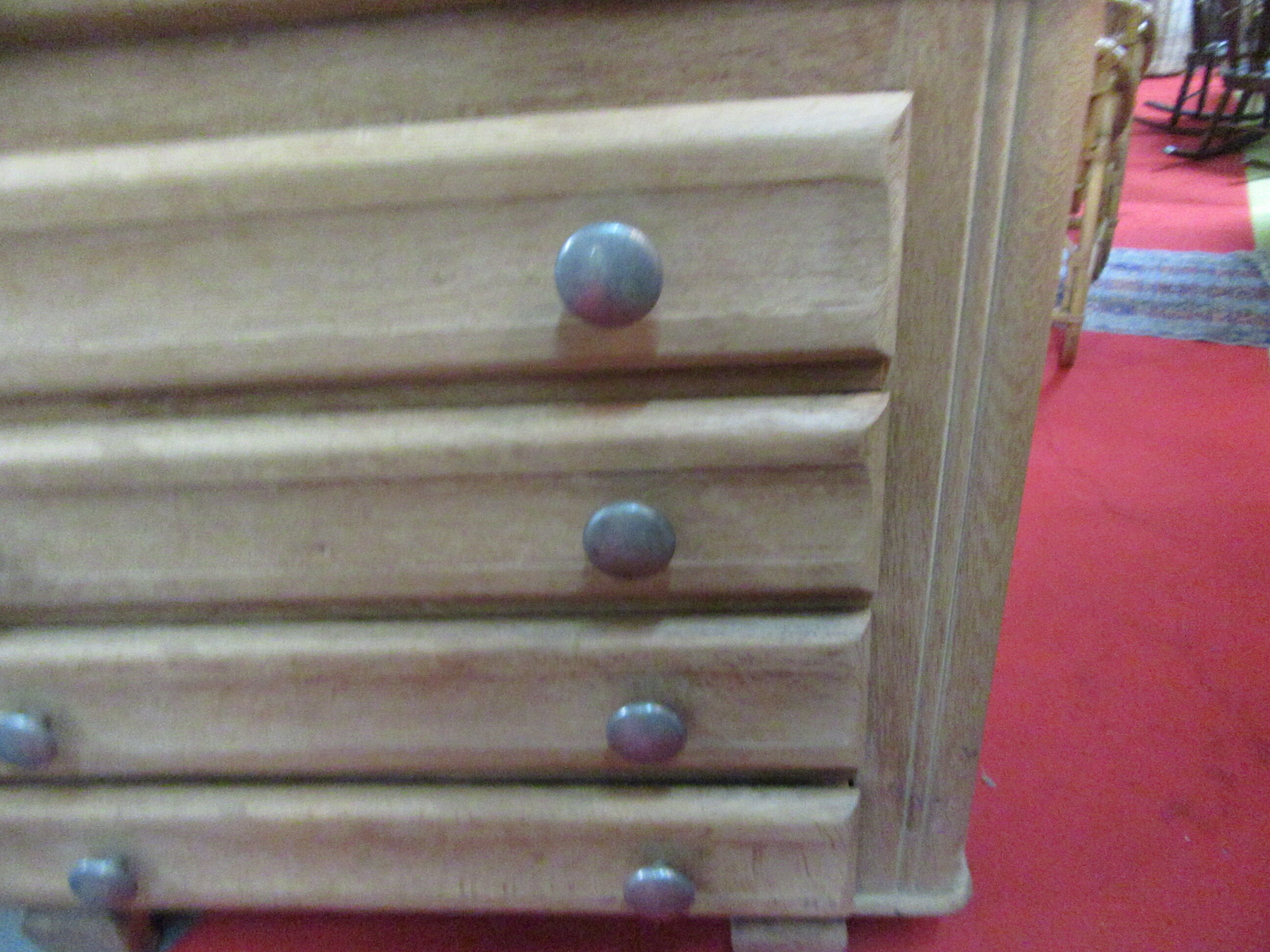 Oak chest of drawers with marble top, 1940-1950