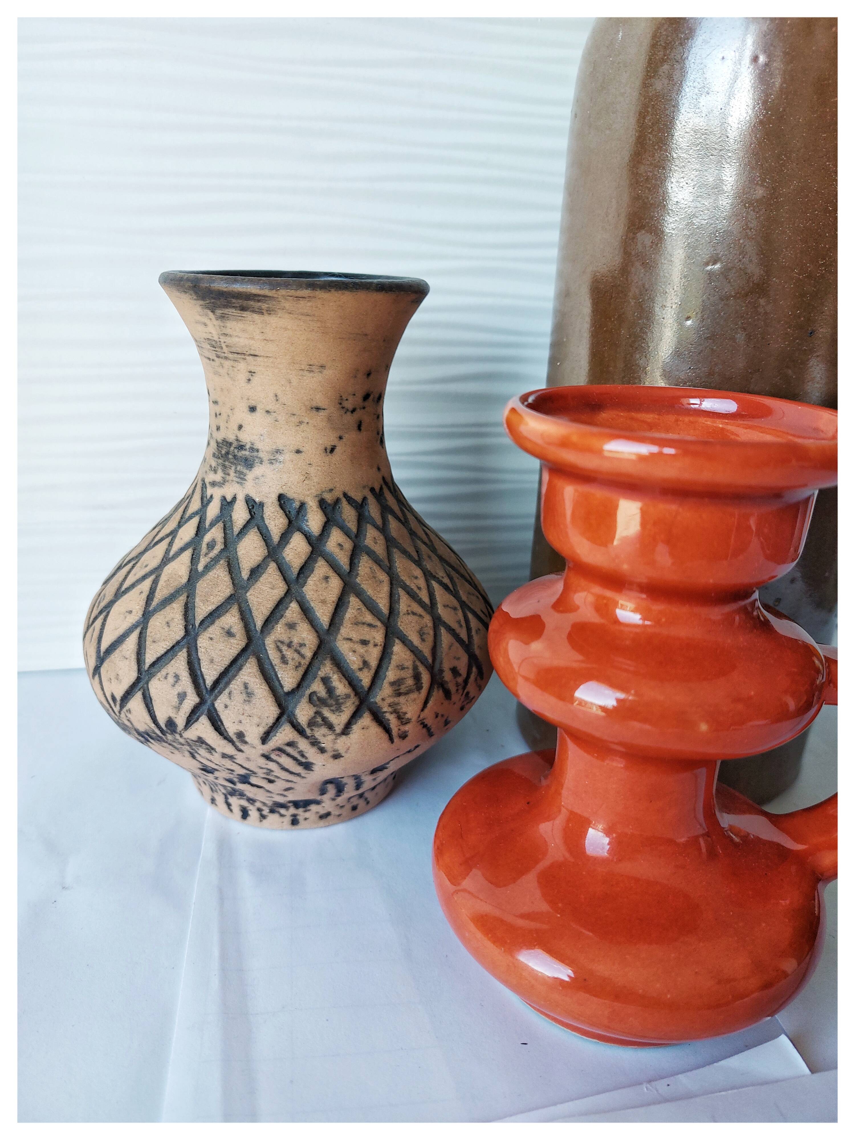 Trio ceramic vases