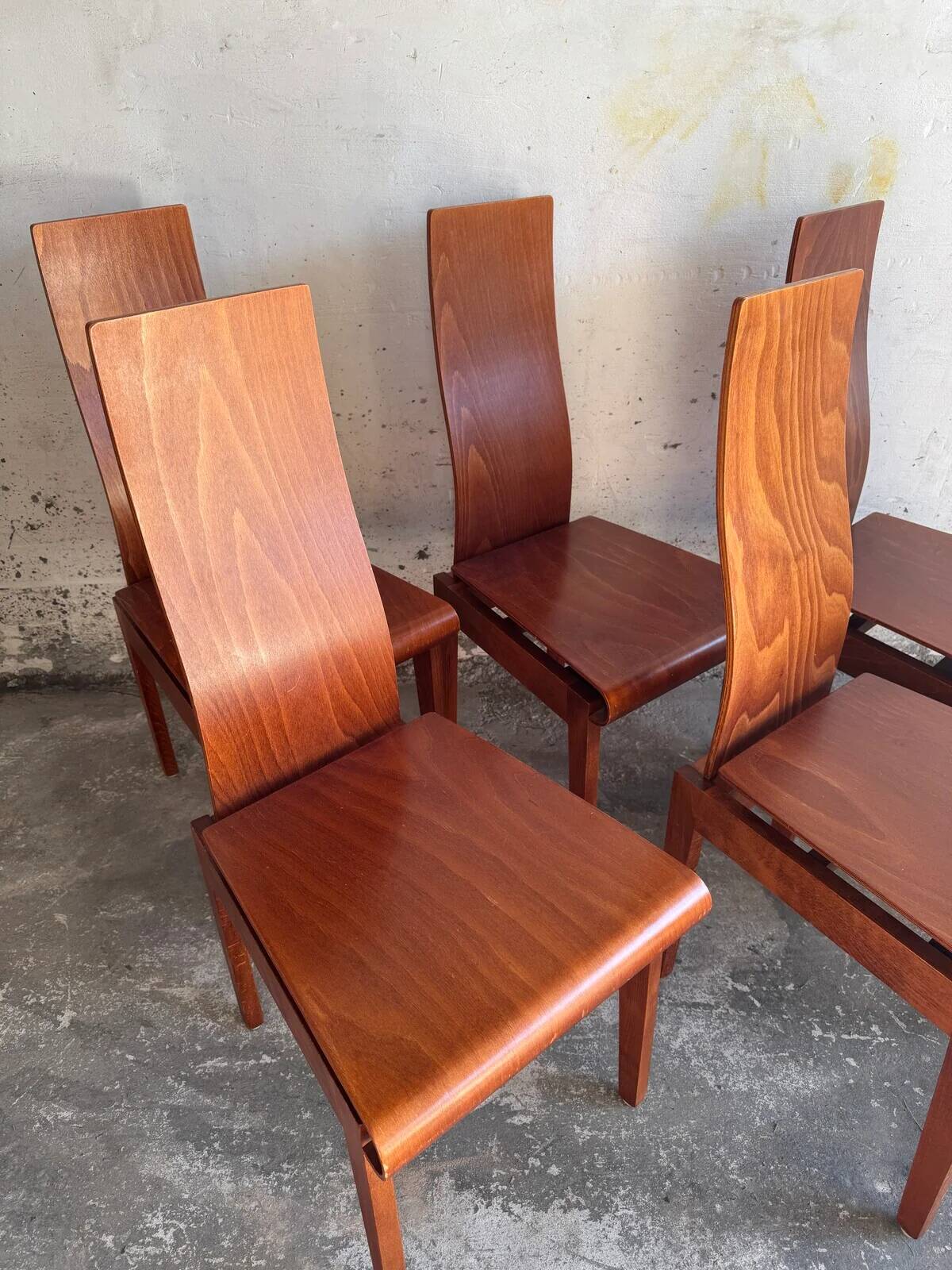 Set of 6 "Molly" chairs by Finazzer (1980s)