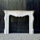 Louis XV style white Carrara marble fireplace circa 1980
