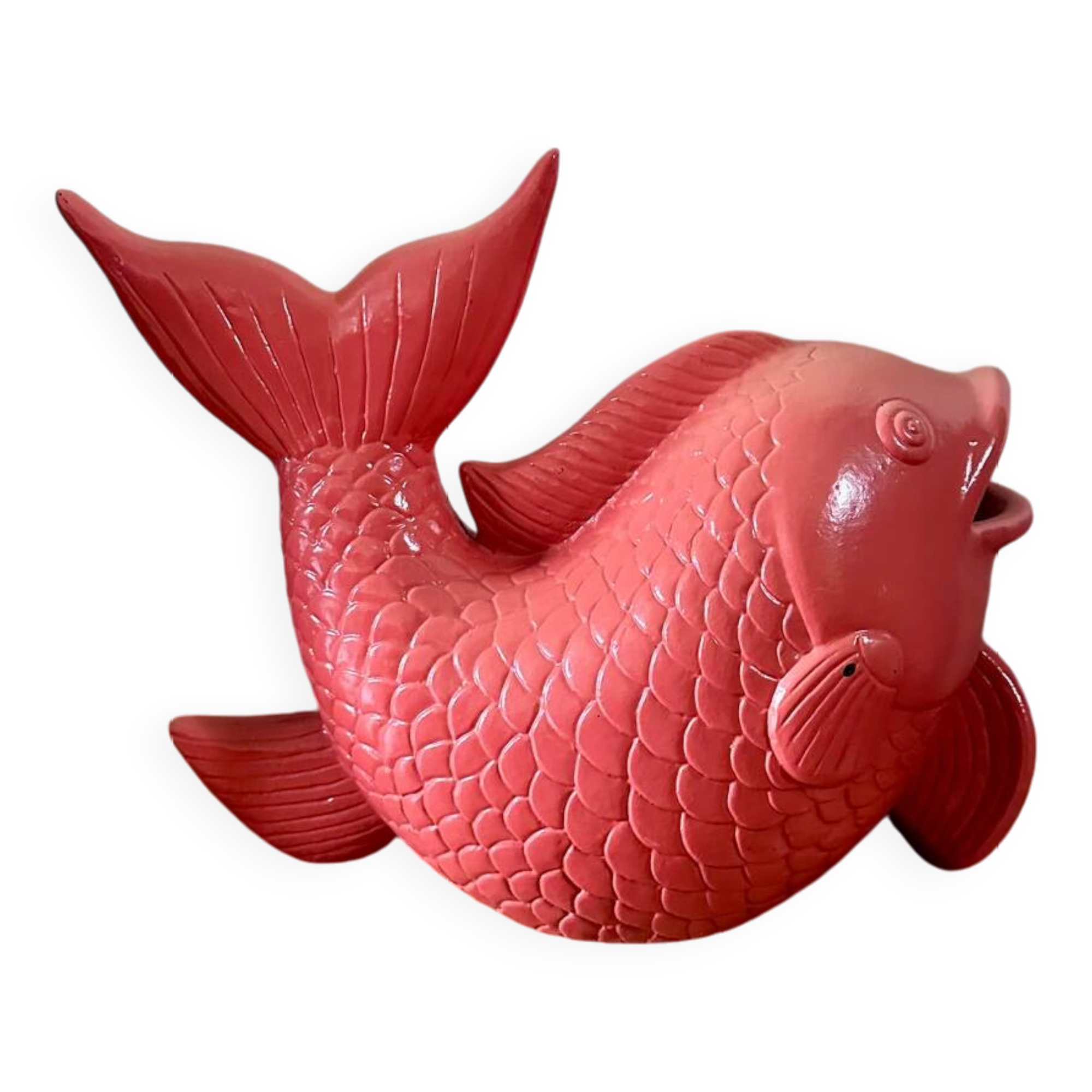 Large vintage ceramic fish 60's unique piece