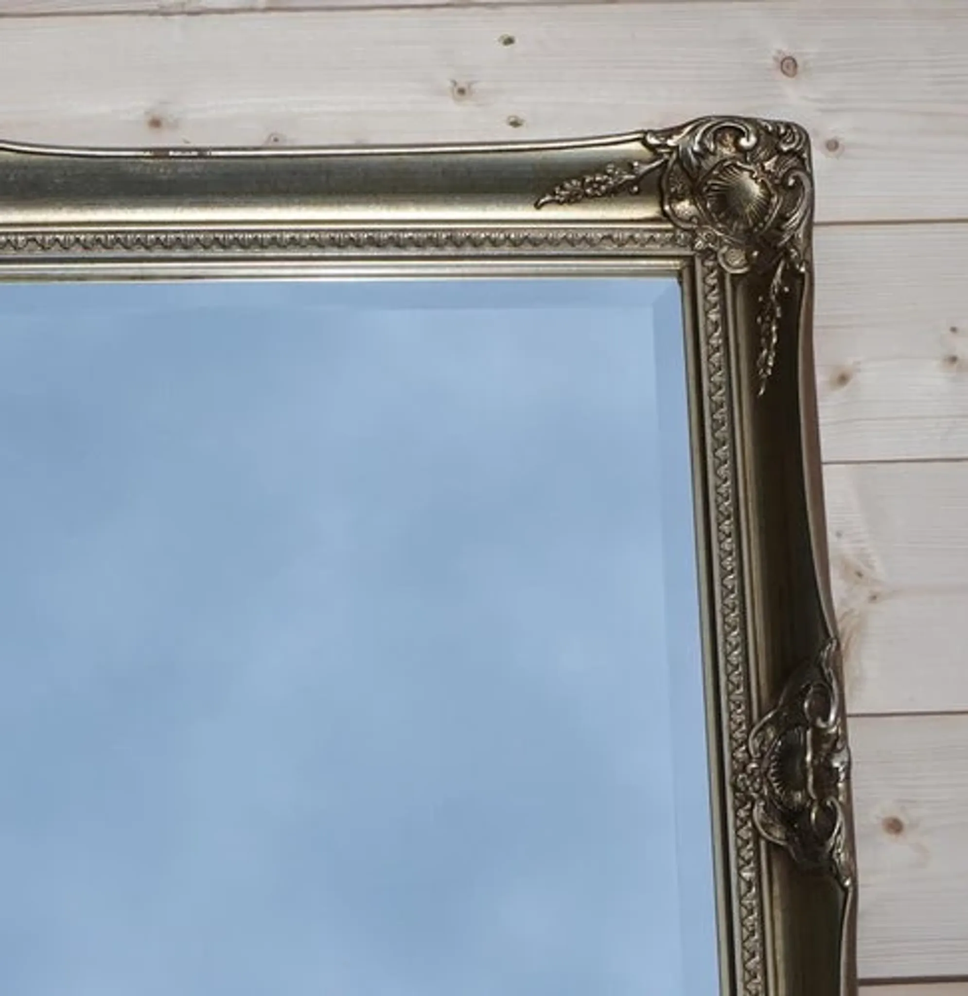 Large Bevelled Wall Mirror Ornate Vintage