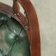 Chaise de bureau Chesterfield de style anglais en cuir vert